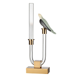 Настольная лампа с прозрачной трубкой и декоративной фигуркой птицы на бронзовой подставке Ganthea варинант исполнения - 1 | Loft Concept в Санкт-петербурге