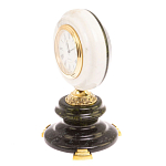 Часы настольные бронзовые из натуральных камней Мрамор и Змеевик Stone Clock варинант исполнения - 5 | Loft Concept в Санкт-петербурге