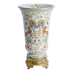 Ваза из фарфора на бронзовом основании Turquoise Blooming Garden варинант исполнения - 1 | Loft Concept в Санкт-петербурге