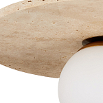 Потолочный светильник из травертина с плафоном из белого матового стекла Marble Glow варинант исполнения - 1 | Loft Concept в Санкт-петербурге