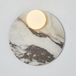 Бра круглое с каменным основанием и плафоном из стекла Shaw Marble Lighting варинант исполнения - 1 | Loft Concept в Санкт-петербурге