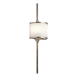 Бра вертикальное с белым полукруглым плафоном и длинным стержнем L Kichler варинант исполнения - 1 | Loft Concept в Санкт-петербурге