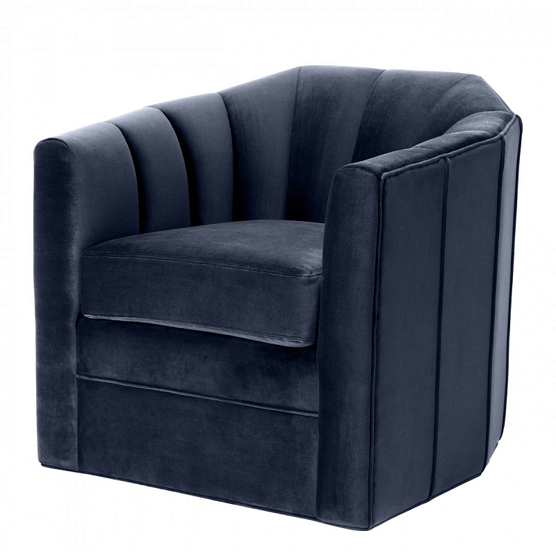 Кресло Eichholtz Chair Delancey Midnight Blue Темно-синий в Санкт-петербурге | Loft Concept 