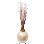 Торшер из перламутра на металлическом каркасе Indonesian Comet варинант исполнения - 3 | Loft Concept в Санкт-петербурге