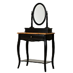 Трельяж черный из массива березы с зеркалом и ящиком Vintage варинант исполнения - 1 | Loft Concept в Санкт-петербурге