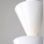 Подвесной светильник светодиодный в виде ряда белых металлических конусов  Herringbone варинант исполнения - 6 | Loft Concept в Санкт-петербурге