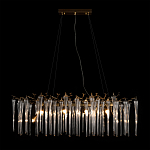 Люстра подвесная прямоугольная с бронзовыми акцентами и прозрачными стеклянными каплями Droplet Chandelier варинант исполнения - 2 | Loft Concept в Санкт-петербурге