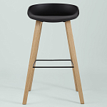 Барный стул на ножках из натурального дерева Boras Black варинант исполнения - 3 | Loft Concept в Санкт-петербурге