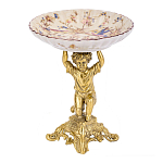 Чаша с цветочным орнаментом на ножке в виде бронзового ангела Eden Garden варинант исполнения - 1 | Loft Concept в Санкт-петербурге