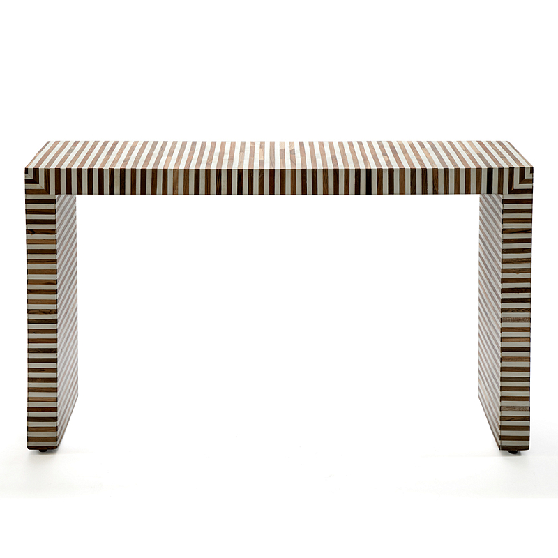 Консоль Дизайнерская Stripes Console Beige ivory ( слоновая кость ) Коричневый в Санкт-петербурге | Loft Concept 