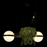 Подвесной светильник с 2-мя шарообразными плафонами и цилиндрическим спотом Light of Еyes варинант исполнения - 5 | Loft Concept в Санкт-петербурге