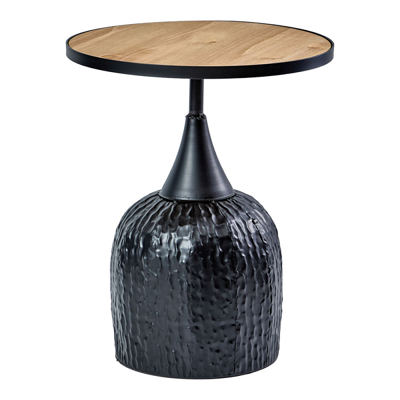 Приставной столик с факутрным черным основанием Ethiopia Кремовый Черный в Санкт-петербурге | Loft Concept 