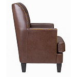 Кресло из натуральной кожи c мягкими подлокотниками на 4-х деревянных ножках из массива бука Joseph Armchair brown варинант исполнения - 2 | Loft Concept в Санкт-петербурге