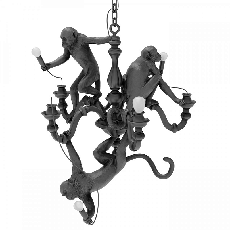 Люстра Seletti Monkey Chandelier Black Черный в Санкт-петербурге | Loft Concept 