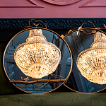 Зеркало настенное в раме золотого цвета с декором птица на ветке Mirror Portal варинант исполнения - 3 | Loft Concept в Санкт-петербурге