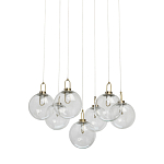 Люстра с 7-ю плафонами из прозрачного стекла в форме шара Orb Cascade  варинант исполнения - 1 | Loft Concept в Санкт-петербурге