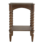 Приставной столик деревянный с резными ножками и нижней полкой Vintage Side Table Brown Wood варинант исполнения - 3 | Loft Concept в Санкт-петербурге