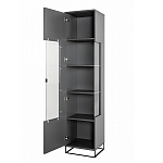 Шкаф-витрина цвета графит с полками и стеклянной дверью Strict Lines варинант исполнения - 3 | Loft Concept в Санкт-петербурге