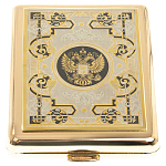 Портсигар на 20 сигарет с гравюрой Герба РФ в подарочной коробке Metal Cigarettes Cases варинант исполнения - 1 | Loft Concept в Санкт-петербурге