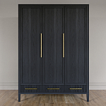 Большой Шкаф Primo Черный дуб с 3 дверьми и 3 выдвижными ящиками варинант исполнения - 1 | Loft Concept в Санкт-петербурге