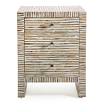 Тумбочка прикроватная Bogense Bone Inlay Bedside Beige варинант исполнения - 4 | Loft Concept в Санкт-петербурге