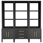 Модульный стеллаж Primo из трех составных элементов Черный дуб варинант исполнения - 1 | Loft Concept в Санкт-петербурге