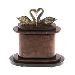 Часы настольные из натурального камня с декором в виде двух лебедей Swans Stone Clock варинант исполнения - 7 | Loft Concept в Санкт-петербурге