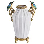 Ваза белого цвета из фарфора с птичкми White Garden варинант исполнения - 1 | Loft Concept в Санкт-петербурге