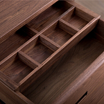 Прикроватный столик деревянный с 2-мя ящиками Moon Walnut Furniture варинант исполнения - 1 | Loft Concept в Санкт-петербурге