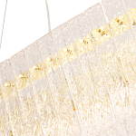 Люстра подвесная овальная с рельефными стеклянными панелями и золотым металлическим каркасом Textured Glass Chandelier варинант исполнения - 3 | Loft Concept в Санкт-петербурге