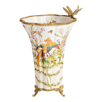 Ваза из фарфора с бронзовой стрекозой  Paradise Dragonfly варинант исполнения - 6 | Loft Concept в Санкт-петербурге