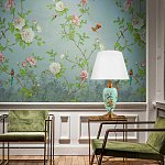 Настольная лампа голубая с изображением птиц Slip Away варинант исполнения - 5 | Loft Concept в Санкт-петербурге