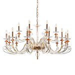 Люстра с 18-ю лампочками и изогнутыми прозрачными элементами из стекла Twisted Glass Candles Chandelier варинант исполнения - 1 | Loft Concept в Санкт-петербурге