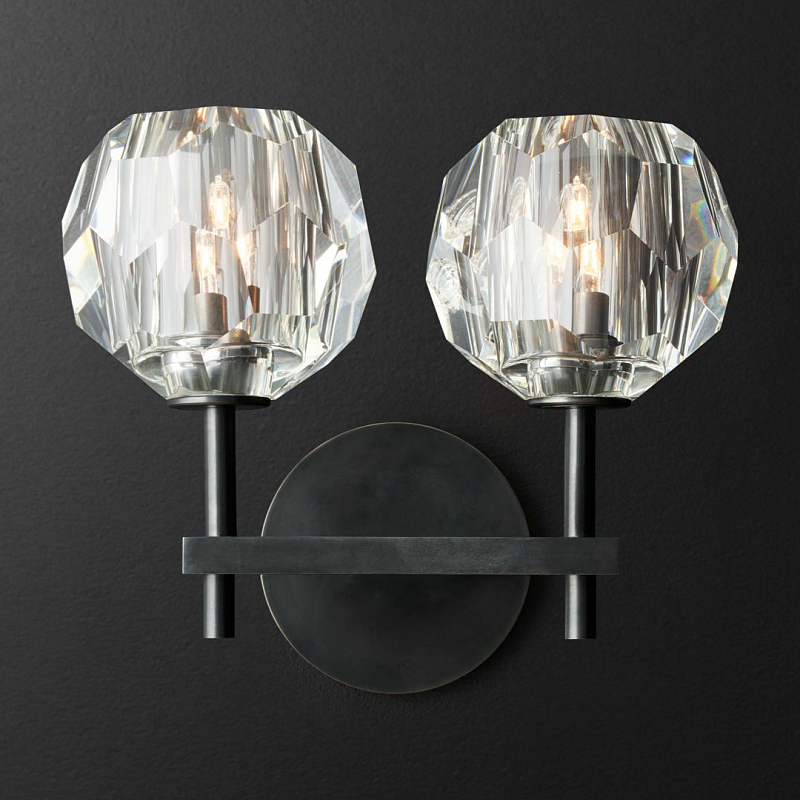 Бра Бра RH Boule de Cristal Double Sconce Black Черный в Санкт-петербурге | Loft Concept 