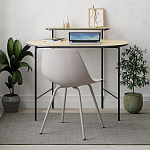 Стол письменный овальной формы с полкой LOUB WORKING TABLE BLACK OAK варинант исполнения - 2 | Loft Concept в Санкт-петербурге