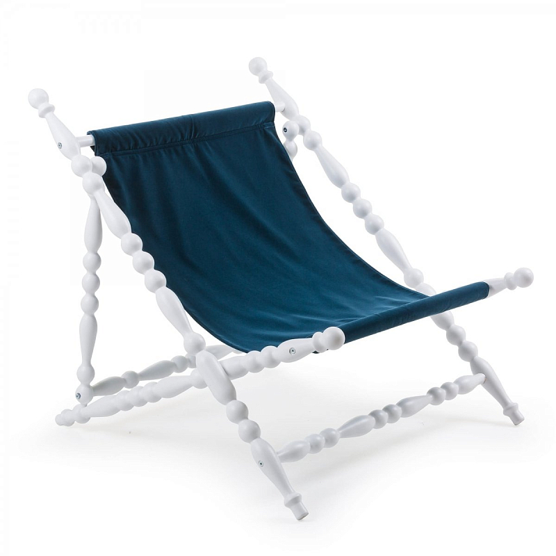 Стул Seletti Heritage Foldable Deckchair Blue white Белый Синий в Санкт-петербурге | Loft Concept 