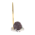 Часы настольные с шариковой металлической ручкой из натурального камня Stone Clock варинант исполнения - 3 | Loft Concept в Санкт-петербурге