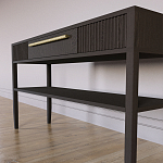 Дизайнерская Консоль с полкой и ящиком Primo Темный орех варинант исполнения - 5 | Loft Concept в Санкт-петербурге