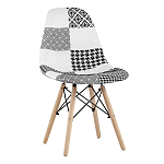 Пластиковый стул на ножках из массива бука Eames Черно-Белый Пэчворк варинант исполнения - 1 | Loft Concept в Санкт-петербурге
