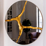 Зеркало кругле с декоративной золотой вставкой Golden Tree варинант исполнения - 4 | Loft Concept в Санкт-петербурге