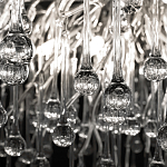 Люстра подвесная с прозрачными стеклянными подвесками в форме капель Диаметр 80 см Droplet Chandelier варинант исполнения - 10 | Loft Concept в Санкт-петербурге