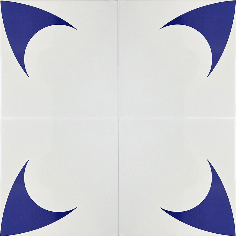 Дизайнерская плитка с узором Комета 2 Белый Синий в Санкт-петербурге | Loft Concept 