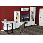 Стеллаж книжный белый с 3-мя открытыми полками и дверкой Strict Lines варинант исполнения - 6 | Loft Concept в Санкт-петербурге