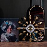 Часы настенные золотые из металла с декором в виде стрел Current Time варинант исполнения - 3 | Loft Concept в Санкт-петербурге