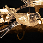 Люстра подвесная с прозрачными стеклянными птичками на ветвях Диаметр 80 см Serip Voa варинант исполнения - 10 | Loft Concept в Санкт-петербурге