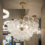 Люстра подвесная с рифлёными стеклянными шарами в форме воздушного облака Berries Chandelier варинант исполнения - 4 | Loft Concept в Санкт-петербурге