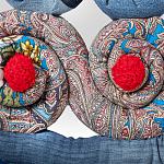 Кукла из одежды и павлопосадских платков Rusalka Blue Jeans варинант исполнения - 3 | Loft Concept в Санкт-петербурге