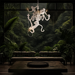 Люстра с тремя фигурами обезьян с лампочками в руках белого цвета Hanging Monkey варинант исполнения - 10 | Loft Concept в Санкт-петербурге