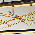 Люстра прямоугольная черного цвета с декором в виде ветвей в золотой отделке Hinkley варинант исполнения - 6 | Loft Concept в Санкт-петербурге