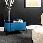 Тумба прикроватная чёрно-голубая с  ящиком Blue Cabinet варинант исполнения - 5 | Loft Concept в Санкт-петербурге